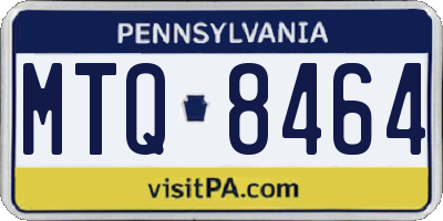PA license plate MTQ8464