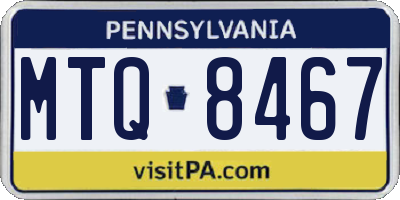PA license plate MTQ8467