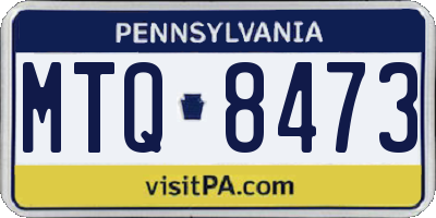 PA license plate MTQ8473