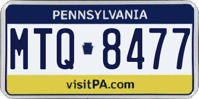 PA license plate MTQ8477