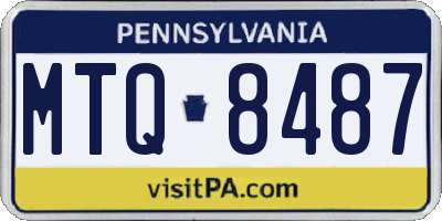PA license plate MTQ8487
