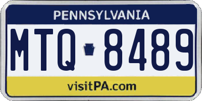 PA license plate MTQ8489