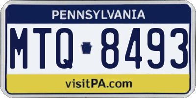 PA license plate MTQ8493