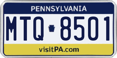 PA license plate MTQ8501