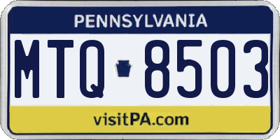 PA license plate MTQ8503