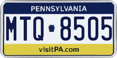 PA license plate MTQ8505