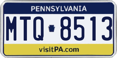 PA license plate MTQ8513