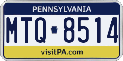 PA license plate MTQ8514