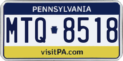 PA license plate MTQ8518