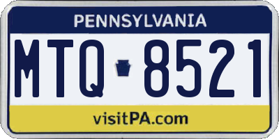 PA license plate MTQ8521