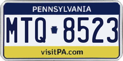 PA license plate MTQ8523