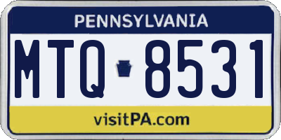 PA license plate MTQ8531