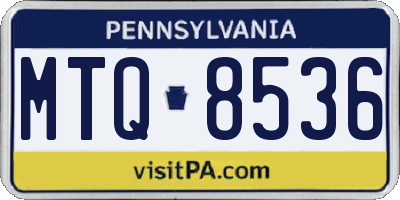 PA license plate MTQ8536