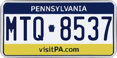 PA license plate MTQ8537