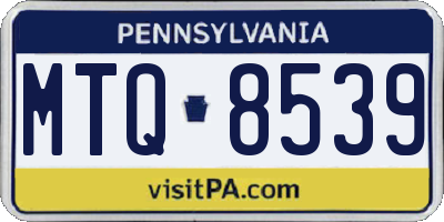 PA license plate MTQ8539