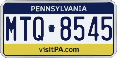 PA license plate MTQ8545