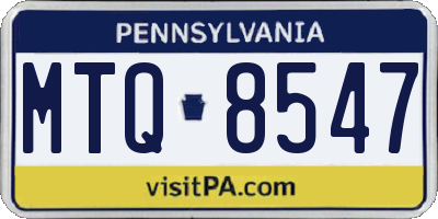 PA license plate MTQ8547