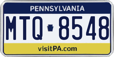 PA license plate MTQ8548