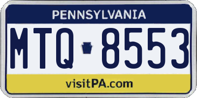 PA license plate MTQ8553