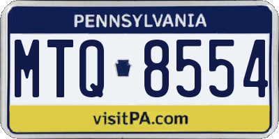 PA license plate MTQ8554