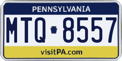 PA license plate MTQ8557