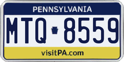 PA license plate MTQ8559