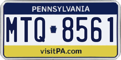 PA license plate MTQ8561