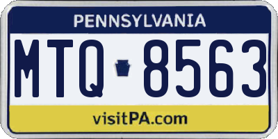 PA license plate MTQ8563
