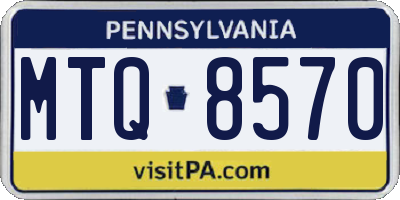PA license plate MTQ8570