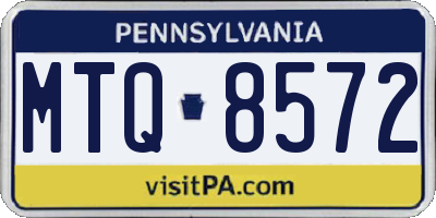 PA license plate MTQ8572