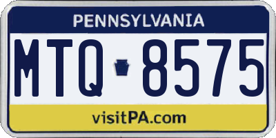 PA license plate MTQ8575