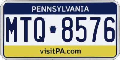 PA license plate MTQ8576