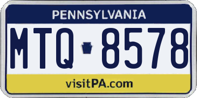 PA license plate MTQ8578