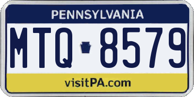 PA license plate MTQ8579