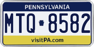 PA license plate MTQ8582