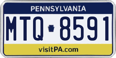 PA license plate MTQ8591