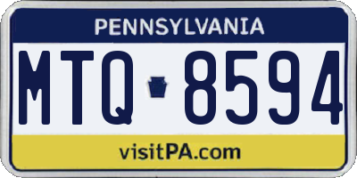 PA license plate MTQ8594