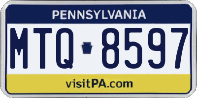PA license plate MTQ8597