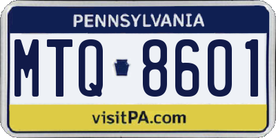 PA license plate MTQ8601