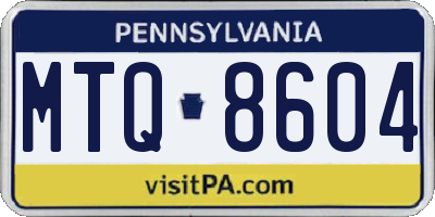 PA license plate MTQ8604