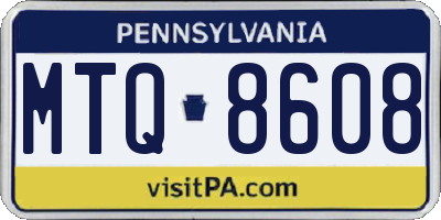 PA license plate MTQ8608