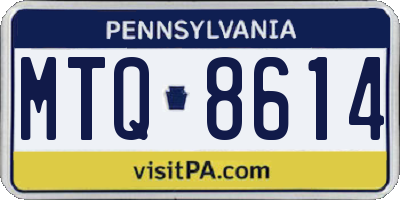PA license plate MTQ8614