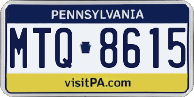 PA license plate MTQ8615