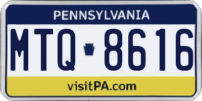 PA license plate MTQ8616