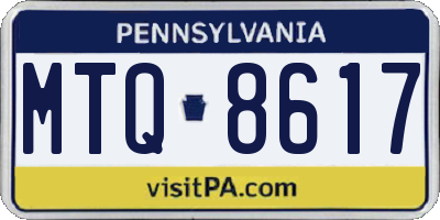 PA license plate MTQ8617