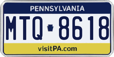 PA license plate MTQ8618