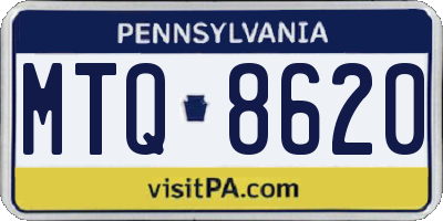PA license plate MTQ8620