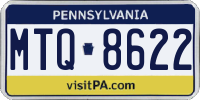 PA license plate MTQ8622