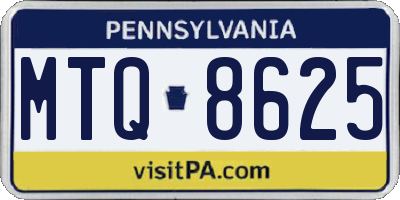 PA license plate MTQ8625