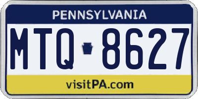 PA license plate MTQ8627